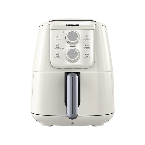 0305026 Tornado Oil-Free Air Fryer - 1550 Watts - 4 Liters - Manual Control - Cream & Silver THF-1554M-XL-CS - Image 1