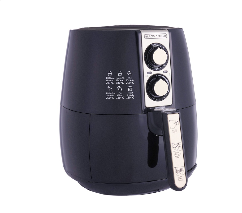 0305030 Black & Decker Air Fryer AeroFry, 1500 Watts, 4 Liters, Black AF300-B5 - Image 1