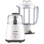 Moulinex Moulinette Chopper with Blender, 1000 Watt, 500 ml Chopper, White, DPA241EG