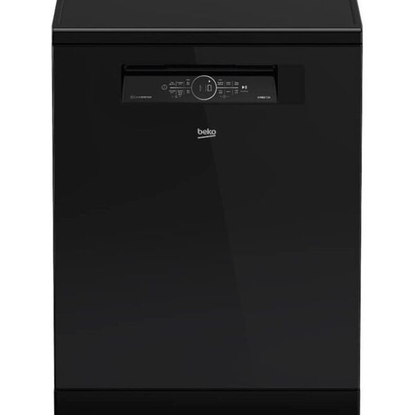 Beko Dishwasher 60 cm 15 Place Settings 6 Programs Inverter Glass 15 kg - Black - BDFN36531GB