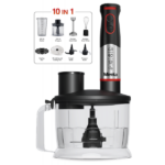 Mienta Hand Blender, 1000 Watt, 10 in 1, Stainless Steel HB111238A