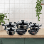 تيفال اكس ال طقم حلل 11 قطعة بغطاء زجاج T-403841103