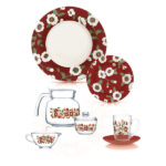 Luminarc Emirati 24-piece tea set, Margoliana red - P5136