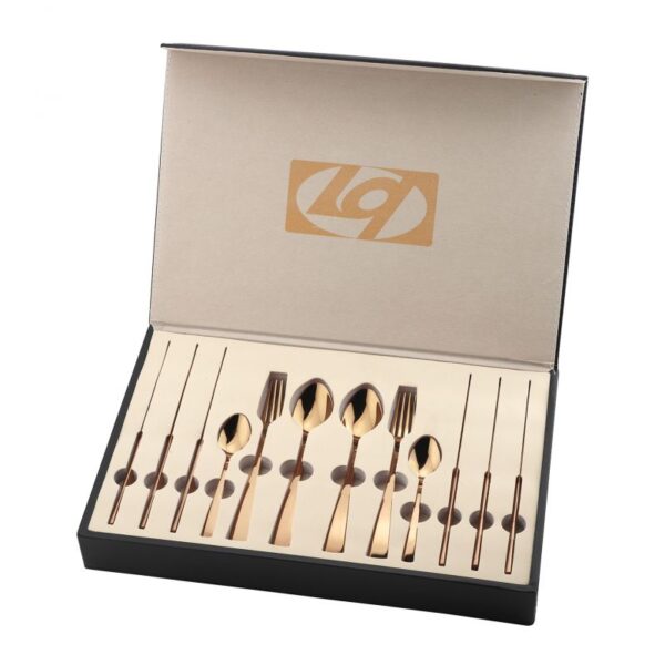 24-Piece Titanium Rose Fork and Spoon Set - DA141C023-TRM