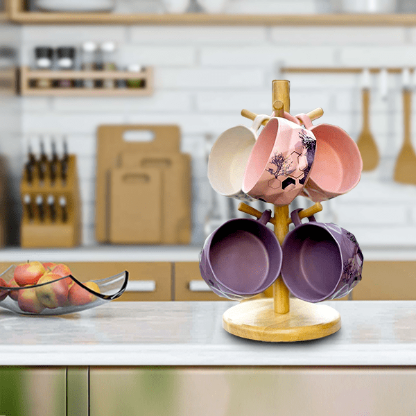 1101428 Andalus 6-piece soup set with wooden stand - Image 1