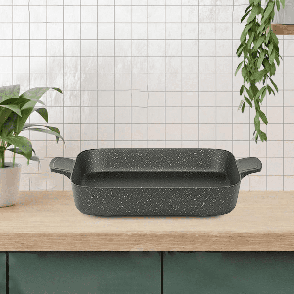 1101456 Pyrex 31cm Rectangular Granite Oven Tray Artisan Grey - 6223004508523 - Image 1