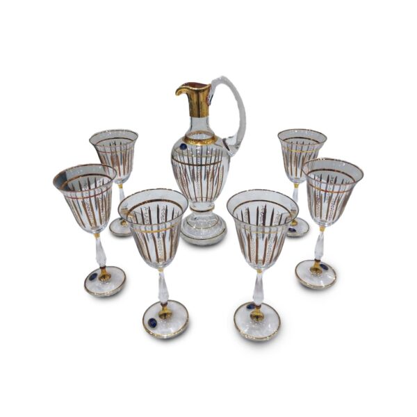 7-piece Czech striped sherbet set 30752
