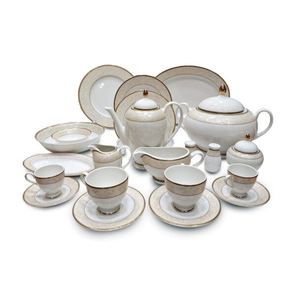 Nice Canar Gold 112-Piece Porcelain Dinner Set 146112NICEGOL