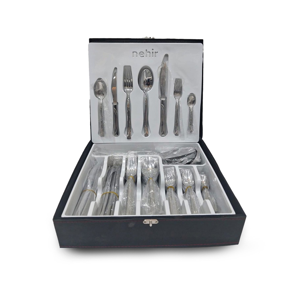 1101566 نهير طقم شوك وملاعق 89 قطعه ميلانو استانلس مط MILANOSANDBL-89 - الصورة 1