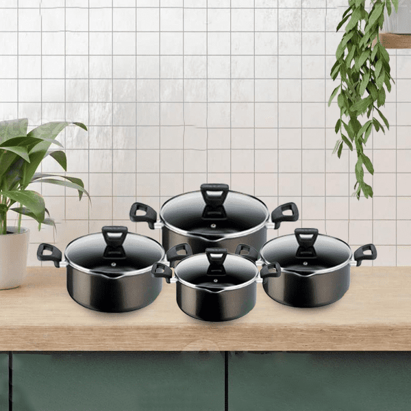Tefal XL Intense Cookware Set with Glass Lid, 8 Pieces (18-22-26-30)