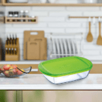 Pyrex Rectangular Fridge Container with Handles, 23 cm, with Lid, 1 Liter