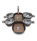 ⁦نيوفلام طقم اواني طهي جرانيت 10 قطع RH-AD-S10 متعدد الالوان⁩ - الصورة ⁦3⁩