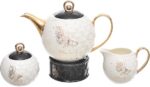 Oxford 25-Piece Tea Set, White & Black, SC22-6-B2 - Image 2