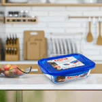 بيركس علبة ثلاجة مستطيلة 0.80لتر 20سم غطاء كيليبس كحلي