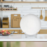 Flat plate 27 cm, Harlik porcelain, white, from Kutahya