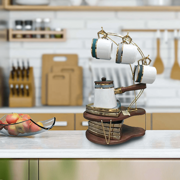Al-Andalus Coffee Set on Stand Al-2022-71- COF190 Multicolor