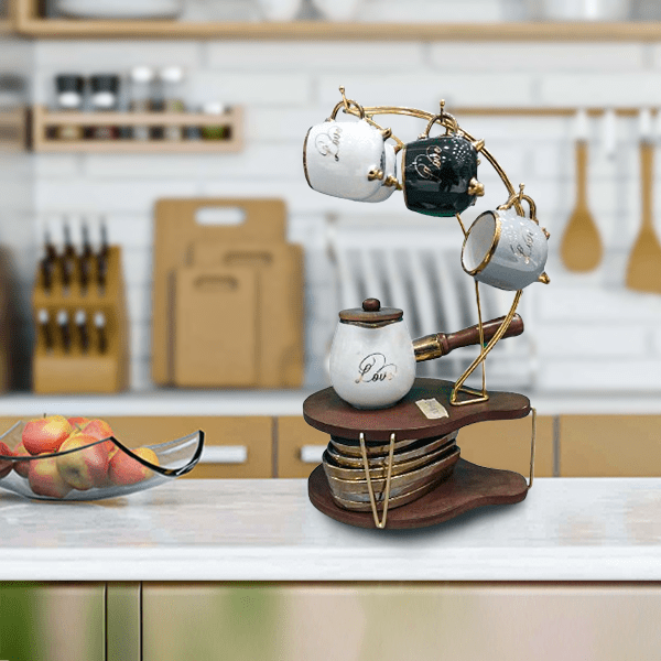 Al-Andalus Coffee Set on Stand Al2022-75 COF192 Multicolor
