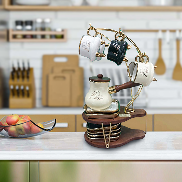 Al-Andalus Coffee Set on Stand Al2022-73 COF195 Multicolor