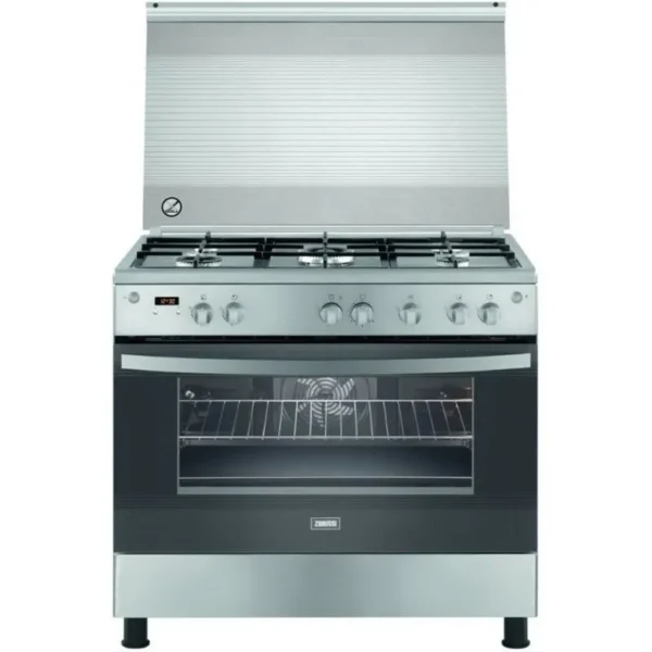 Zanussi Cool Max Gas Cooker, 5 Burners, 90 cm, Stainless Steel - ZCG94396XB