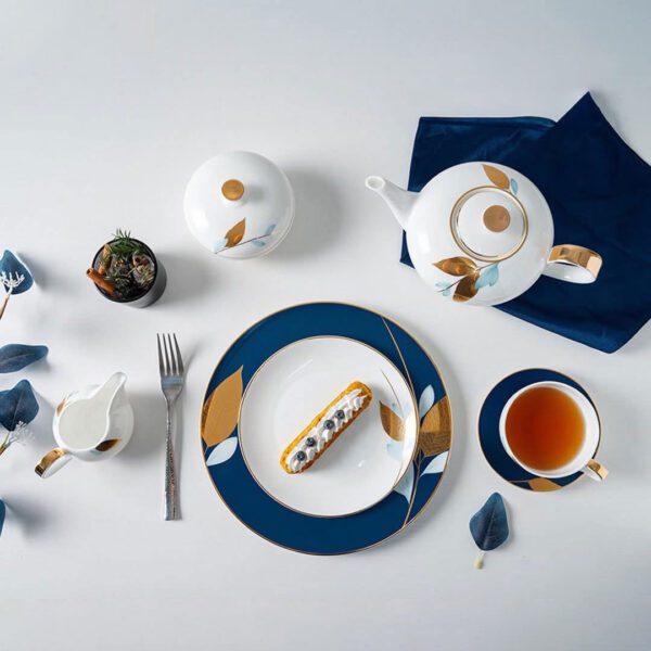 اكسفورد طقم شاي 24 قطعه ازرقXدهبي OX-PT2