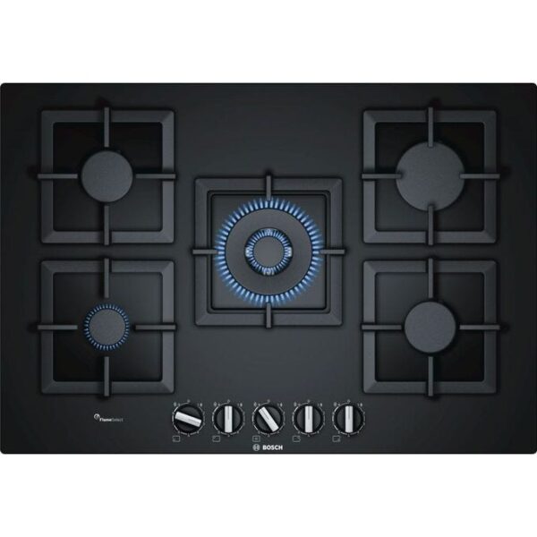 Bosch Built-in Gas Hob – 5 Burners – 75 cm – Black – PPQ7A6B20