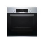 Bosch Series 6 60cm Built-in Electric Oven, 3300W, Stainless Steel, 66L, Built-in Cooling Fan, Grill, Black, HBJ558YS0G