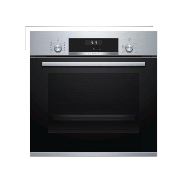 Bosch Series 6 60cm Built-in Electric Oven, 3300W, Stainless Steel, 66L, Built-in Cooling Fan, Grill, Black, HBJ558YS0G