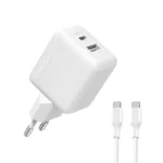 Oraimo PowerCube 201 20W Dual Port Wall Charger with Fast Type-C to Type-C Cable – Model OCW-5203ECC – White
