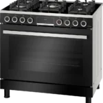 Bosch Series 8 Gas Cooker – 5 Burners, 90 cm (HJYGGXV60Q), Digital, Full Safety – Stainless Steel