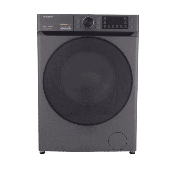 Fresh 8kg 1200 RPM Inverter Washing Machine – Black & Dark Silver (FL-BLDC-8KG-1200 500023159)