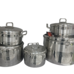 Tayba 10-Piece Turkish Stainless Steel Pot Set with Square Handles