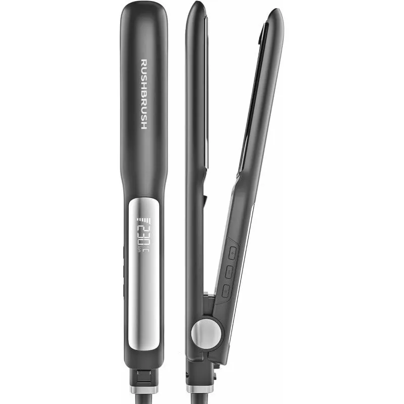 vagy6g23baclrmqjwoyt_ojdzs6eqibinknon RUSHBRUSH X2 Keratin Pro Digital Hair Straightener, 250°C – Black - Image 1