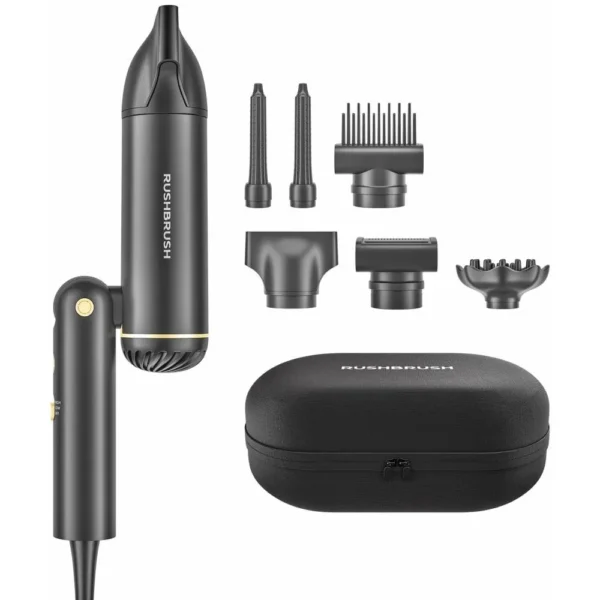 RUSHBRUSH AirWrapper Lite 6-in-1 Hair Styler – 1300W – Black