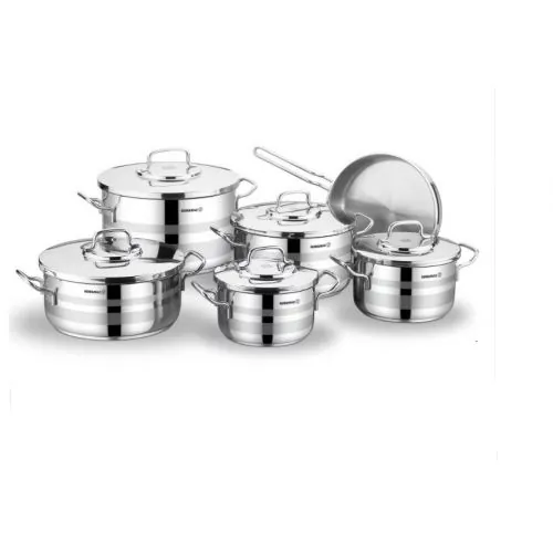 korkmaz-astron-plus-11-pcs-cookware-set-stainless-steel-a2052 طقم كوركماز حلل 11 ق استانلس استرون بلس A2052 - الصورة 1